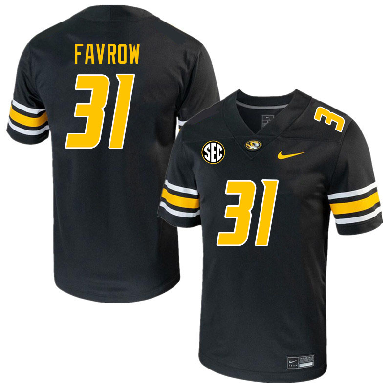 Men #31 Anthony Favrow Missouri Tigers College 2023 Football Stitched Jerseys Sale-Black
